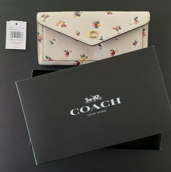 NWT ~ Coach Wyn Soft Wallet With Paint Dab Floral Print~ Very Rare - Picture 13 of 16